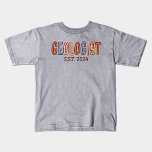 Geologist Est. 2024, Geology Student Graduation Kids T-Shirt
